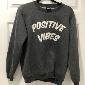 Gray Positive Vibes Crewneck.
